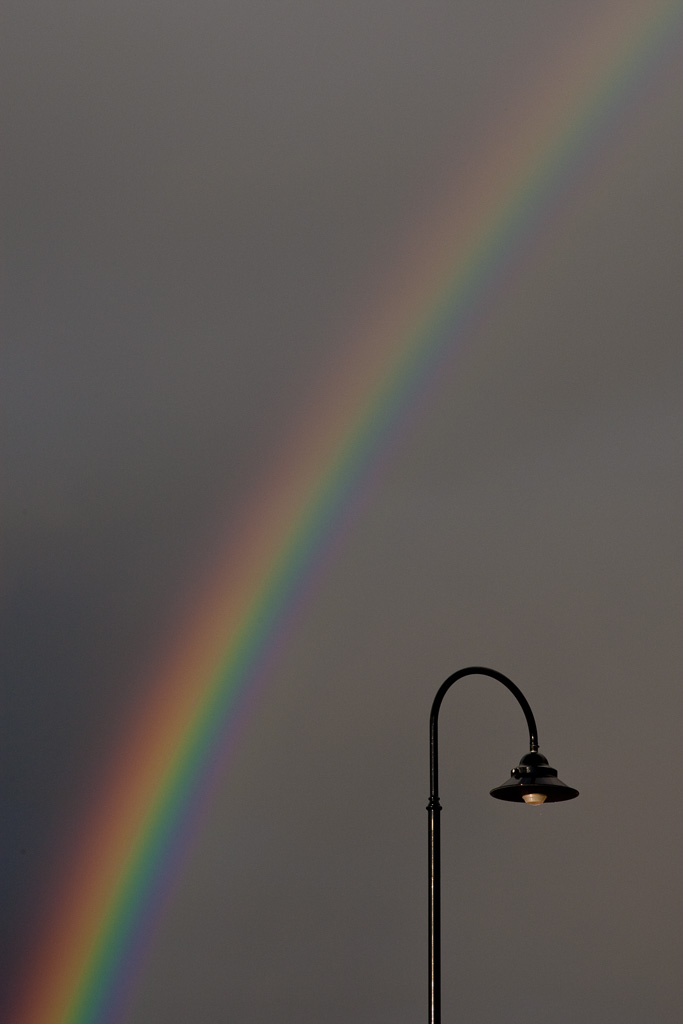 I looked up from reading my book and there was the most glorius rainbow directly our our back window. I nearly broke my neck in my rush to get my camera, but it was worth it as you can never beat a good rainbow. No digital manipulation at all in this shot.